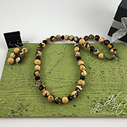 8mm Faceted Black and Yellow Agate
