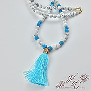 Howlite and Turquoise (imit) Mala inspired Necklace